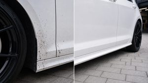 Teerverwijderaar Spray 500 ml tijdens gebruik op de auto