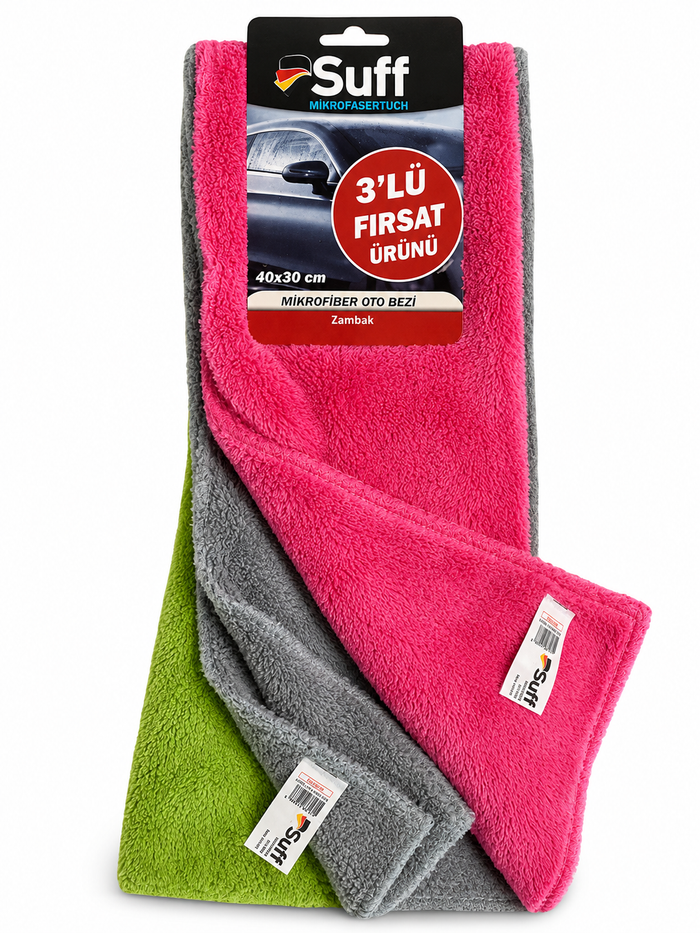 Microvezel Droogdoek Auto 40x30 cm 3-delig voor professionele autoverzorging