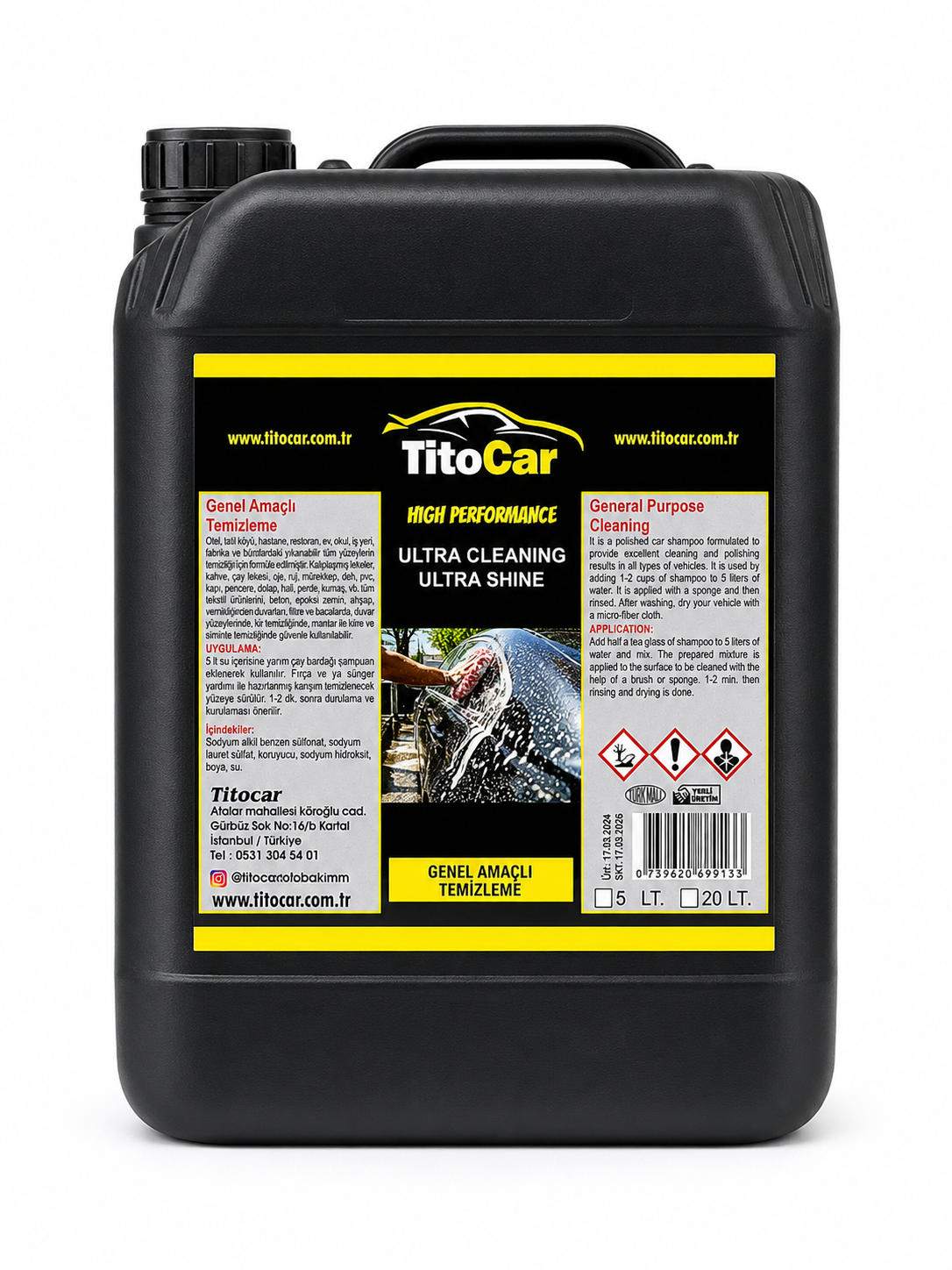 Autoshampoo met Wax 5 L voor professionele autoverzorging