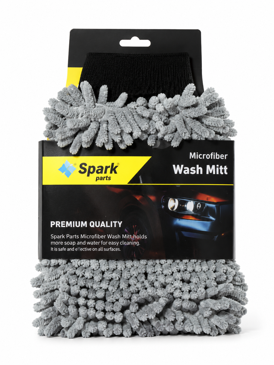 Microvezel Washandschoen Auto 16x24 cm voor en na