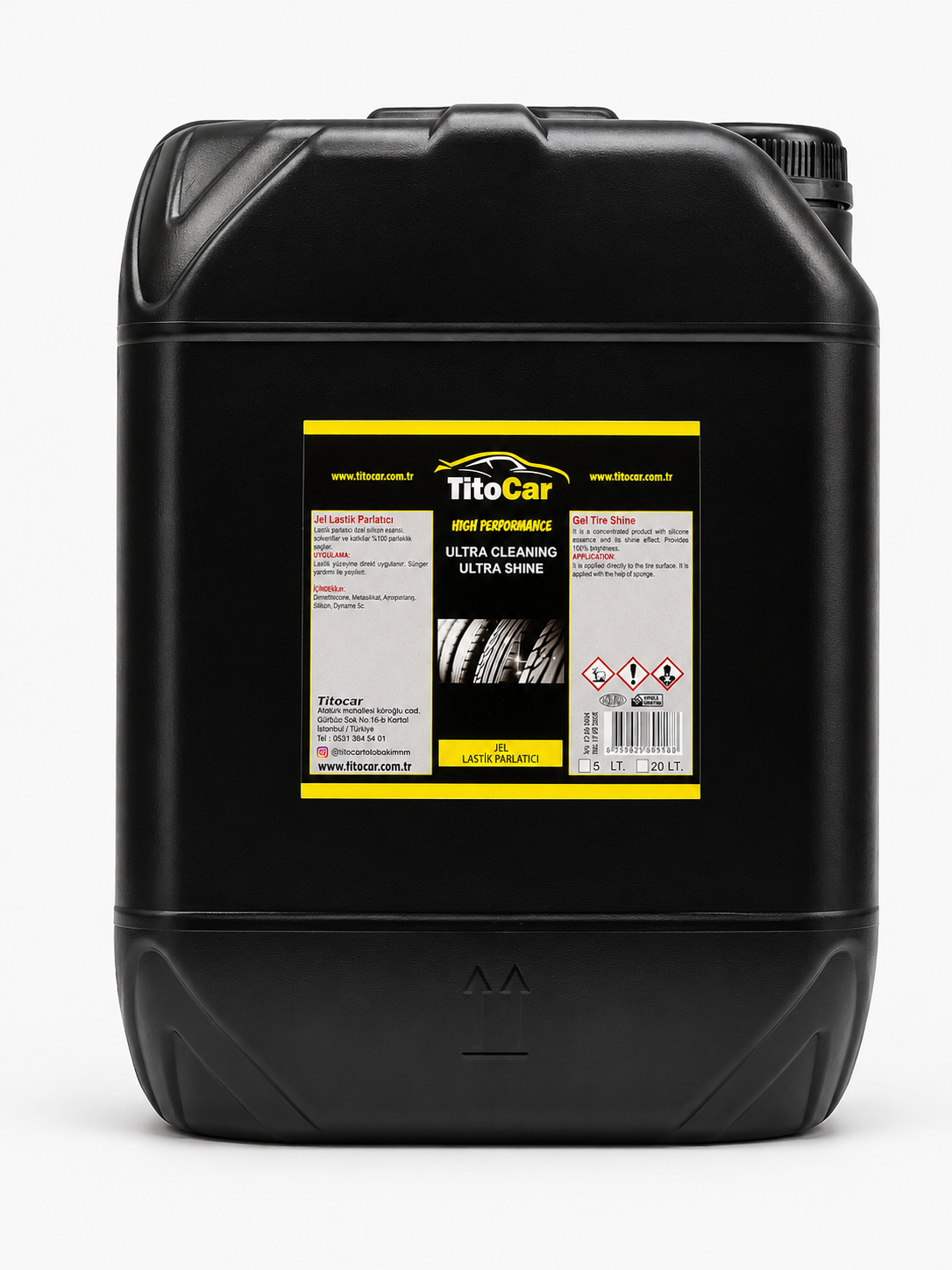 Bandenglans Gel 20 L voor professionele autoverzorging