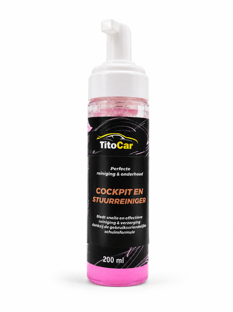 TitoCar Cockpit- en Stuurreiniger Schuim 200 ml
