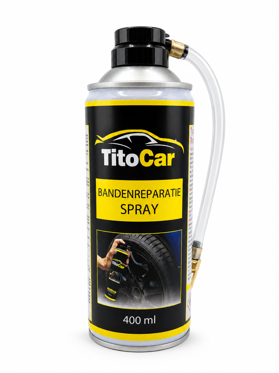 Bandenreparatie Spray 400 ml voor en na